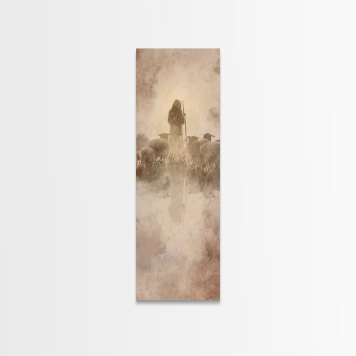 Valley Of Peace – Framed Canvas Print – Christian Wall Art – Christian Art Canvas – Jesus Painting – Narrow Art – Christian Christmas Art