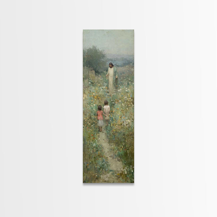 Blooming Promise – Framed Canvas Print – Christian Art Canvas – Christian Wall Art – Jesus Painting – Narrow Art – Christian Christmas Art