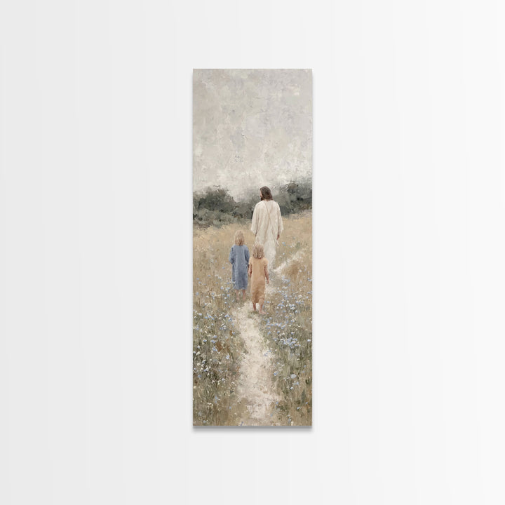 Garden Of Hope – Framed Canvas Print – Christian Wall Art – Tall Skinny Art Print – Jesus Painting – Christian Art Canvas – Christmas Art