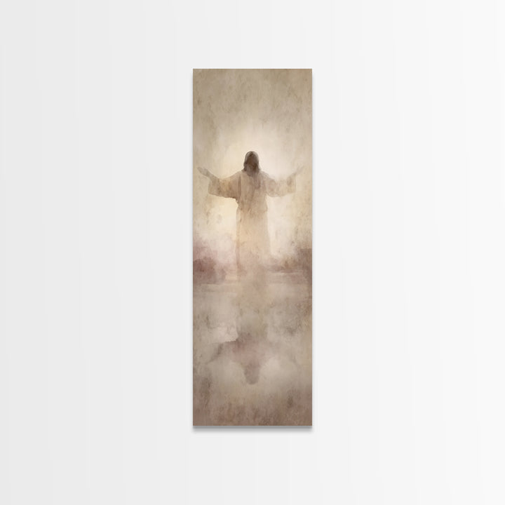 Radiant Dawn Calm | Framed Canvas Print | Narrow Art | Christian Art Canvas | Jesus Painting | Christian Christmas Art | Modern Christian A