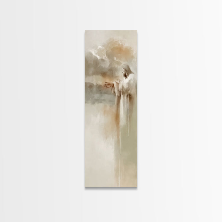 Clouds of Mercy – Framed Canvas Print – Tall Narrow Wall Art – Christian Art Work – Jesus Painting – Christian Gift – Christmas Art