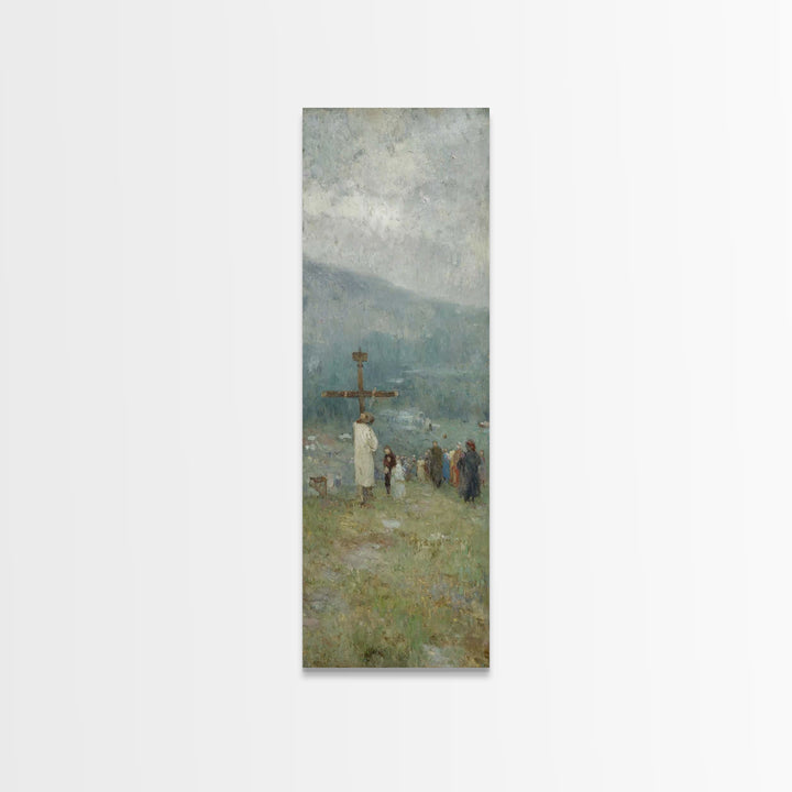 Pilgrim Of Grace | Framed Canvas Print | Christian Wall Art | Jesus Painting Canvas | Skinny Art | Christian Christmas Art | Christian Deco