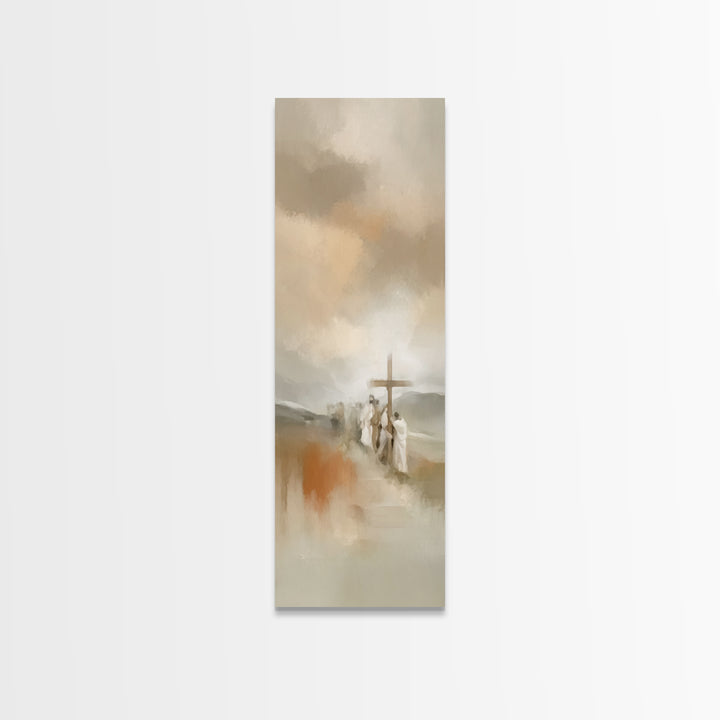 Silent Compassion | Framed Canvas Print | Christian Art Canvas | Jesus Painting | Tall Narrow Wall Art | Christian Gift Ideas | Christian A