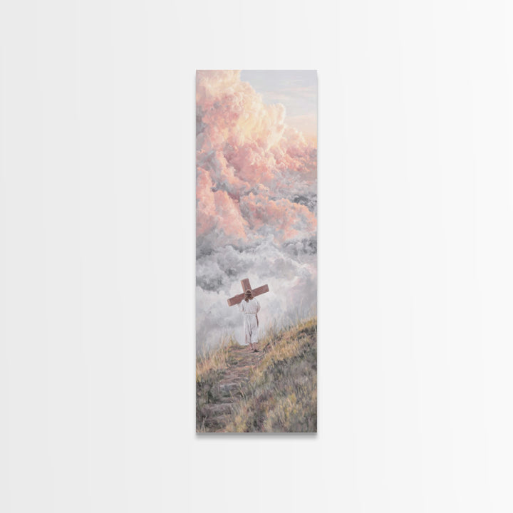 Gentle Embrace – Framed Canvas Print – Christian Wall Art – Jesus Painting Canvas – Skinny Art – Christian Art Print – Christian Christmas