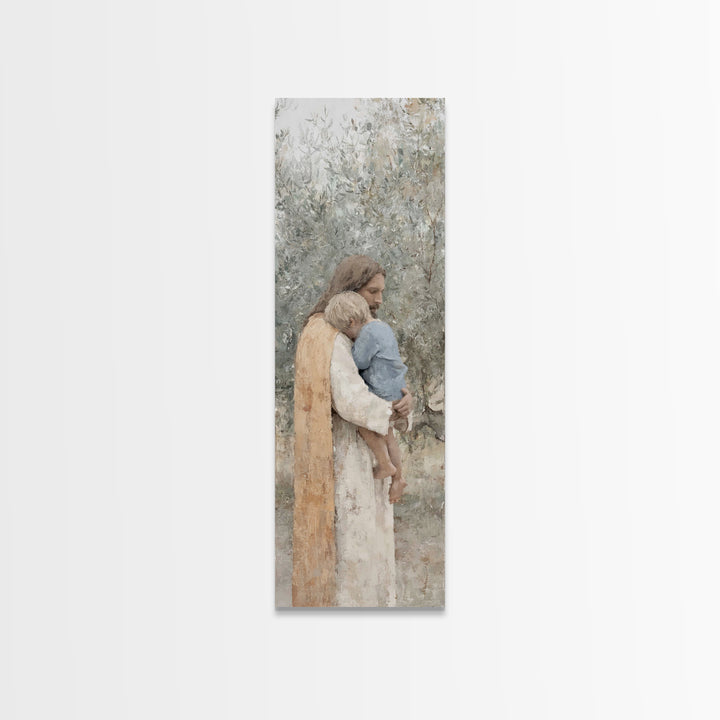 Heavenward Path – Framed Canvas Print – Christian Art Canvas – Jesus Painting – Tall Narrow Wall Art – Christian Decor – Christmas Canvas W