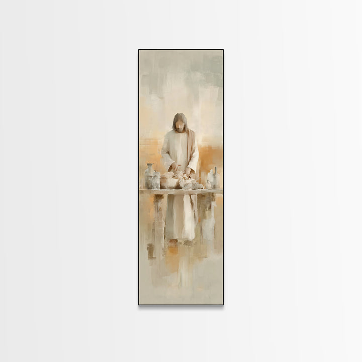 Gathering Of Light | Framed Canvas Print | Christian Wall Art | Christian Art Canvas | Jesus Painting | Tall Skinny Art Print | Christian C