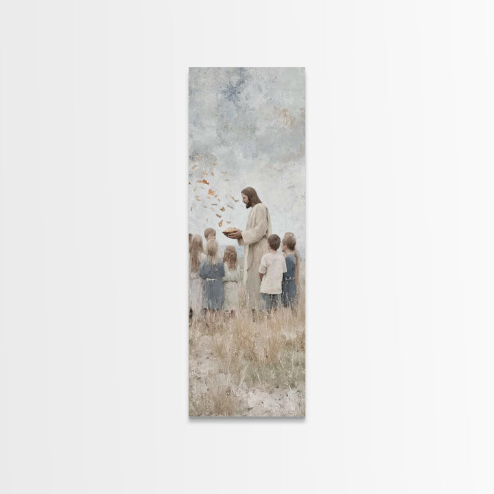 Heaven’s Little Ones – Framed Canvas Print – Jesus Painting – Christian Wall Art – Christian Art Canvas – Modern Christian Art – Christian