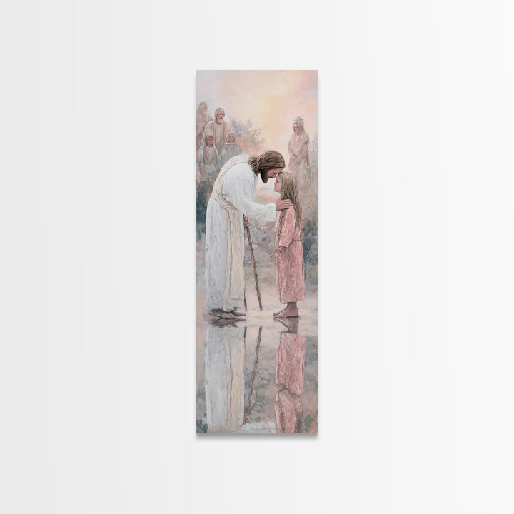 Tender Healing Light – Framed Canvas Print – Christian Art Canvas – Jesus Painting – Christian Wall Art – Subtle Christian Art – Christian