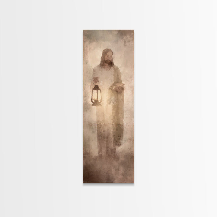 Path Of Grace – Framed Canvas Print – Jesus Painting – Christian Art – Christian Wall Art – Narrow Art – Christmas Art