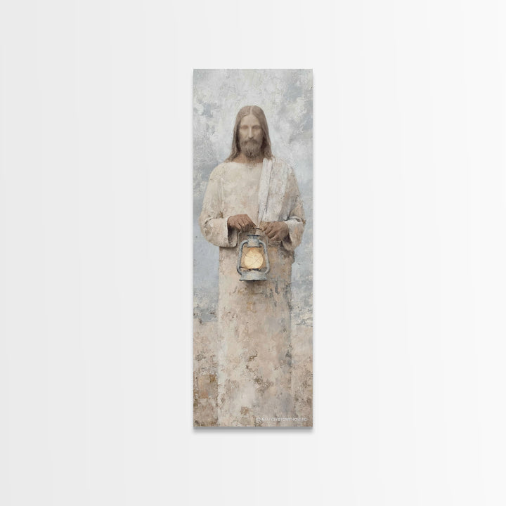 Holy Stillness – Framed Canvas Print – Christian Wall Art – Christian Art Canvas – Jesus Painting – Tall Narrow Wall Art – Christian Christ