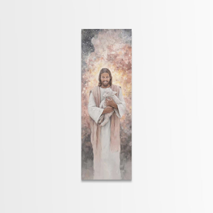 Everlasting Comfort – Framed Canvas Print – Jesus Painting – Christian Wall Art – Christian Art Print – Skinny Art – Christmas Art