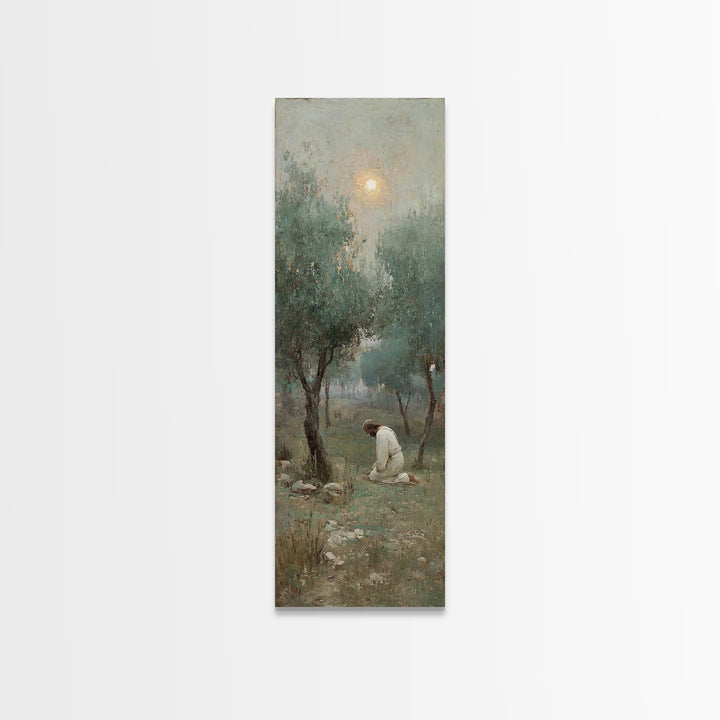 Dawn Of Salvation – Framed Canvas Print – Jesus Painting – Christian Wall Art – Tall Narrow Wall Art – Christian Art Canvas