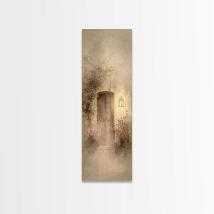 Sacred Doorway Light – Framed Canvas Print – Christian Wall Art – Narrow Art – Christian Art Canvas – Jesus Painting