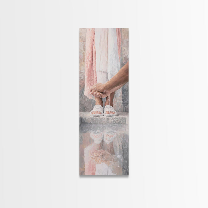 Servant Of Grace | Framed Canvas Print | Jesus Painting | Christian Wall Art | Christian Art Canvas | Christian Gift | Tall Skinny Art Prin