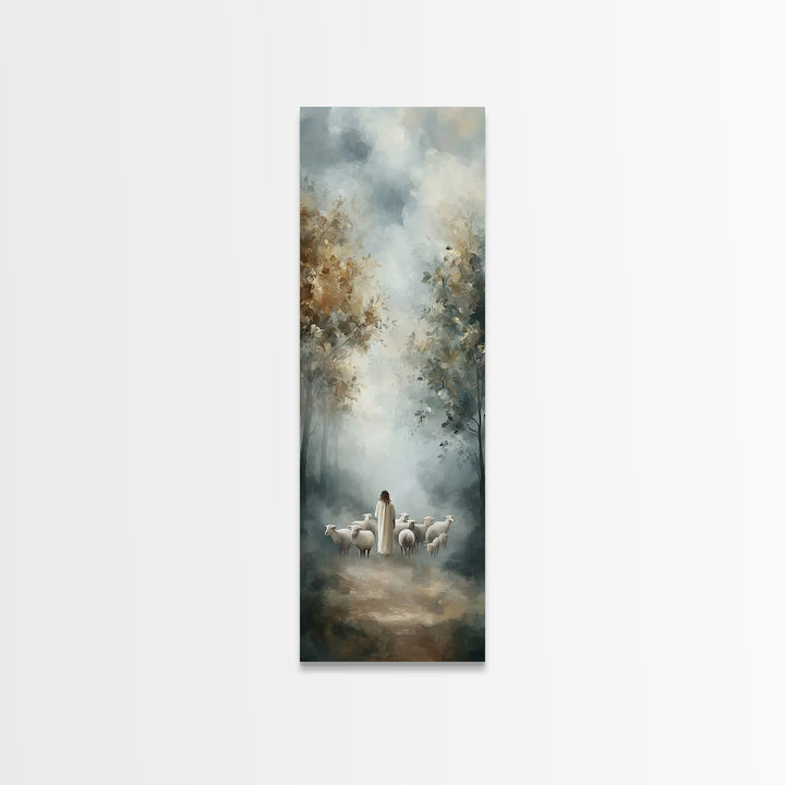 Heavenly Forest Path – Framed Canvas Print – Skinny Art – Christian Art – Jesus Painting – Christian Christmas Artwork