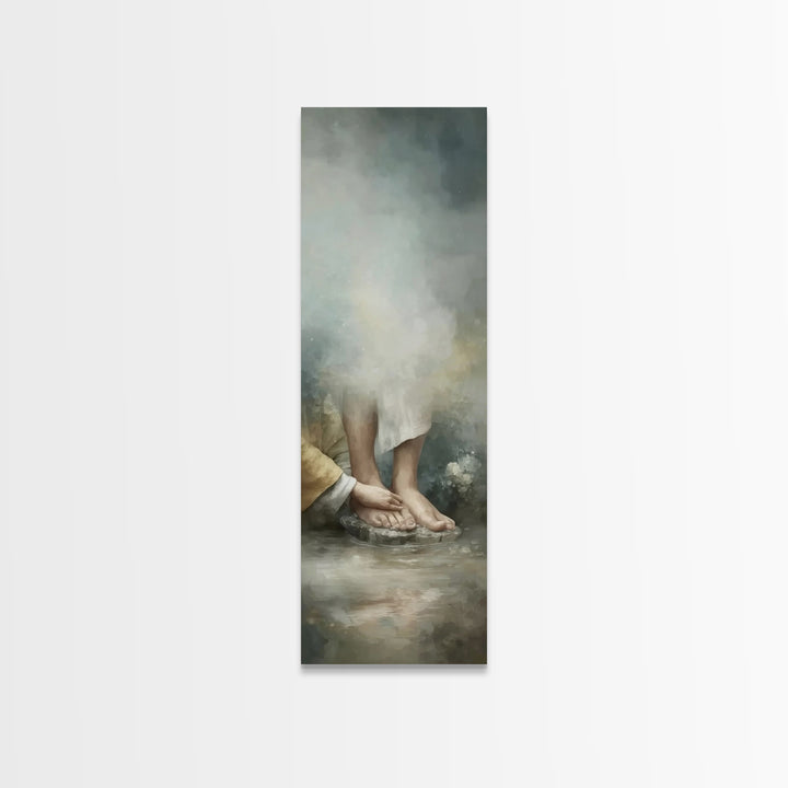 Waters Of Mercy - Framed Canvas Print - Christian Art Canvas - Christian Wall Art - Christian Gift Ideas - Jesus Painting - Narrow Art