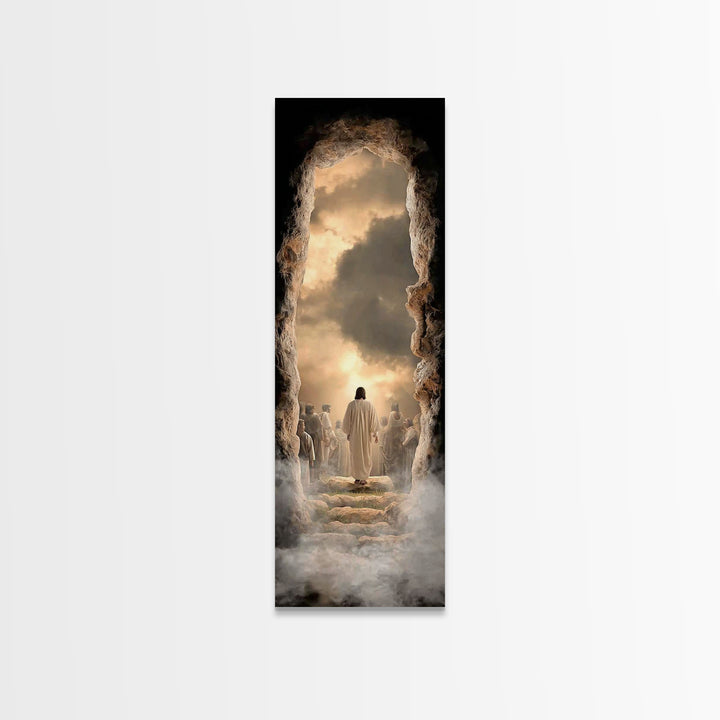 Risen In Glory – Framed Canvas Print – Christian Wall Art – Jesus Painting – Skinny Art – Christian Art Canvas – Modern Christian Art
