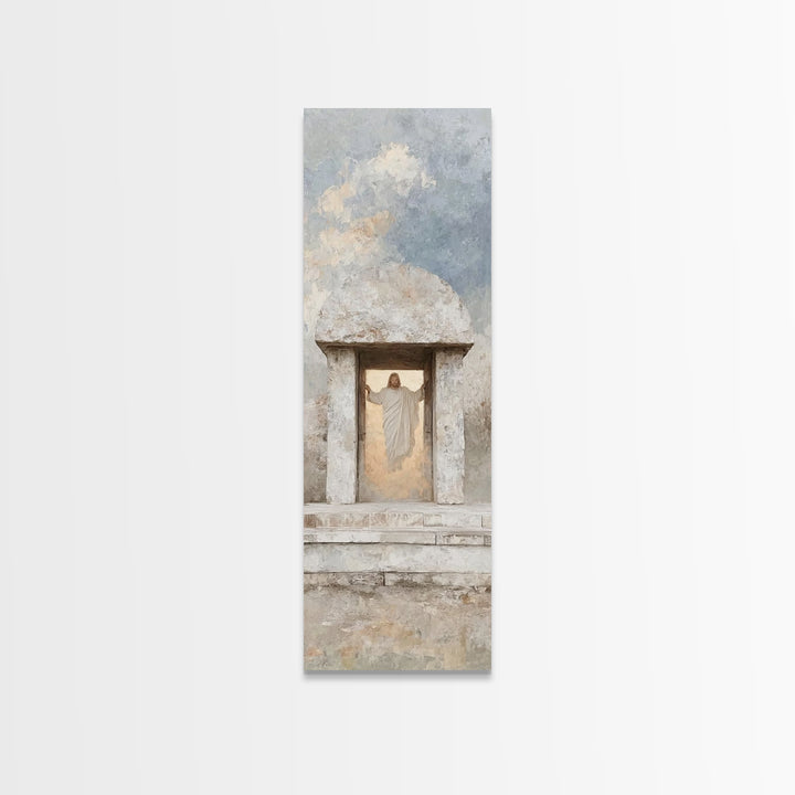 Glory At The Gate – Framed Canvas Print – Christian Art – Jesus Painting – Tall Narrow Wall Art – Christian Wall Art – Christian Art Canvas