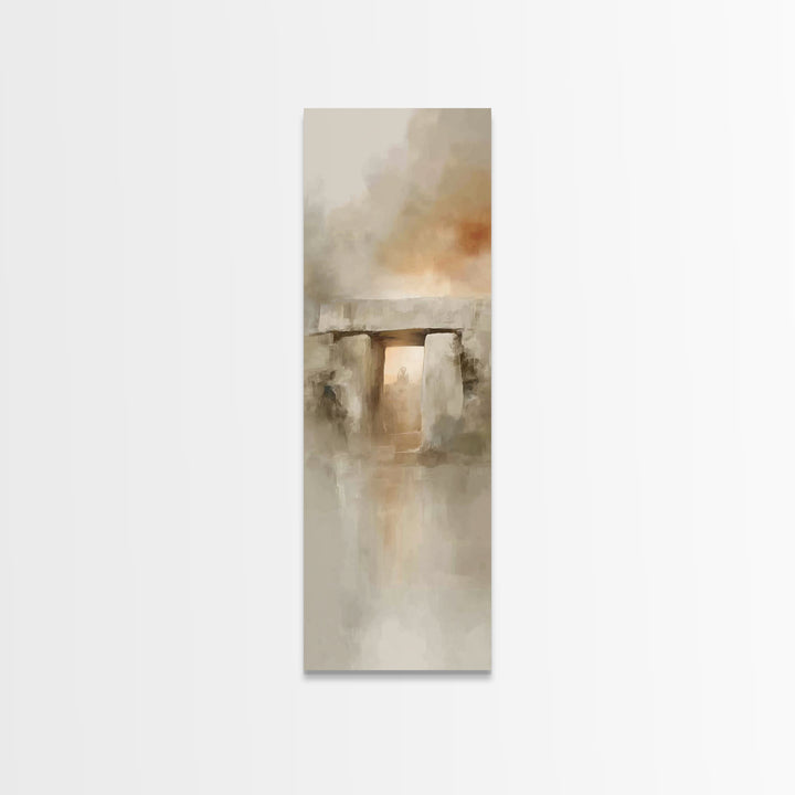 Stone Gate Light - Framed Canvas Print - Skinny Art - Christian Art Canvas - Christian Painting - Christian Wall Art - Christmas Art