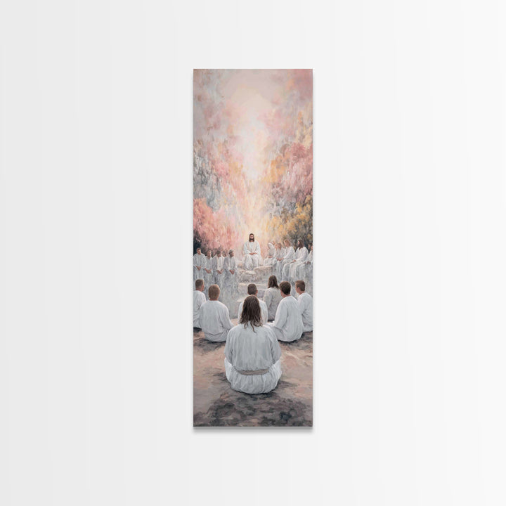 Heavenly Grove Peace - Framed Canvas Print - Narrow Art - Christian Painting - Christian Art Canvas - Christian Wall Art - Christmas Art