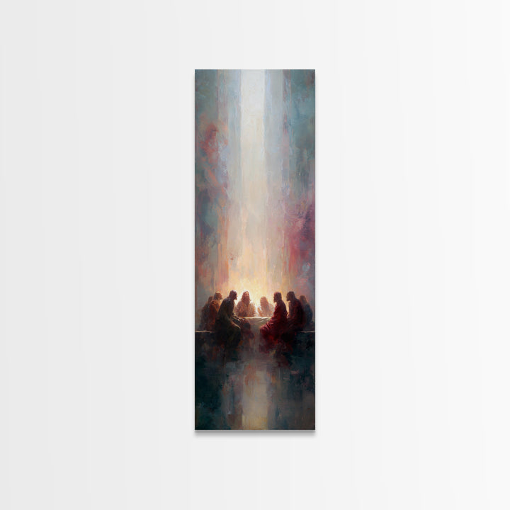 Upper Room Fire - Framed Canvas Print - Tall Narrow Wall Art - Christian Art - Jesus Painting - Christian Art Canvas - Christian Gift Ideas