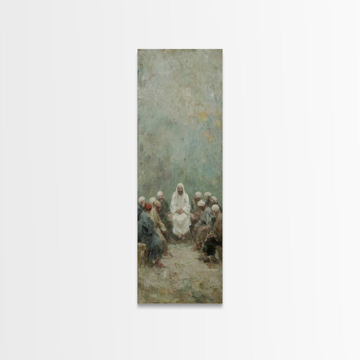 Quiet Teaching Circle - Framed Canvas Print - Skinny Art - Christian Wall Art - Jesus Painting - Christian Art - Christian Art Canvas