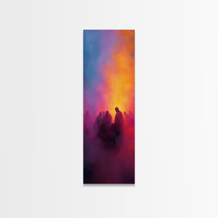 Twilight Ember Circle - Framed Canvas Print - Tall Skinny Art Print - Christian Wall Art - Christian Art - Christian Art Canvas - Jesus Pai