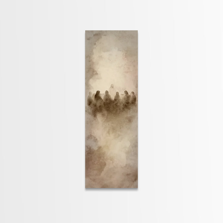 Gentle Mist Communion - Framed Canvas Print - Tall Narrow Wall Art - Christian Art - Christian Art Canvas - Christian Wall Art - Jesus Pain