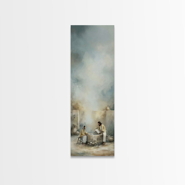 Ancient Well Grace – Framed Canvas Print – Tall Skinny Art Print – Christian Art Canvas – Christian Wall Art – Christian Painting – Christi