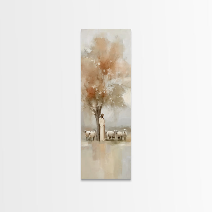 Gentle Orchard Watch – Framed Canvas Print – Skinny Art – Christian Art Canvas – Christian Wall Art – Jesus Painting – Christian Christmas