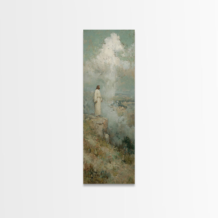 Heavenward Silence | Framed Canvas Print | Skinny Art | Christian Art Canvas | Christian Wall Art | Jesus Painting | Christmas Art