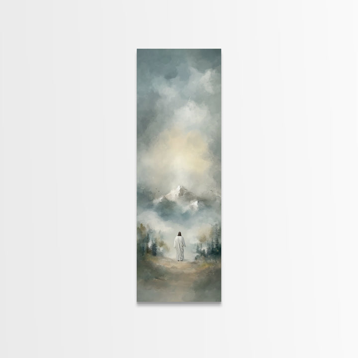Ascension Serenity – Framed Canvas Print – Tall Skinny Art Print – Christian Wall Art – Christian Art Canvas – Jesus Painting – Christmas A