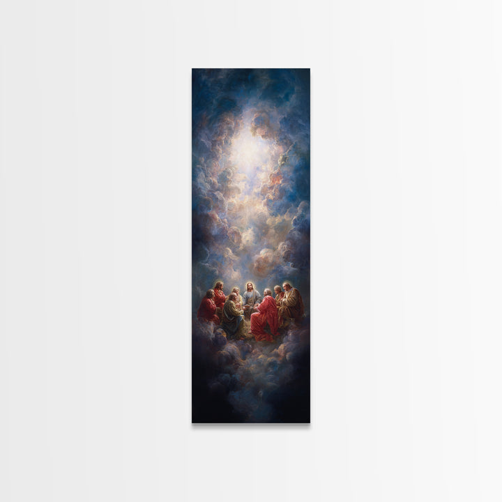 Radiant Visitation, Framed Canvas Print, Tall Skinny Art Print, Christian Wall Art, Jesus Painting, Christian Art Canvas, Christmas Art