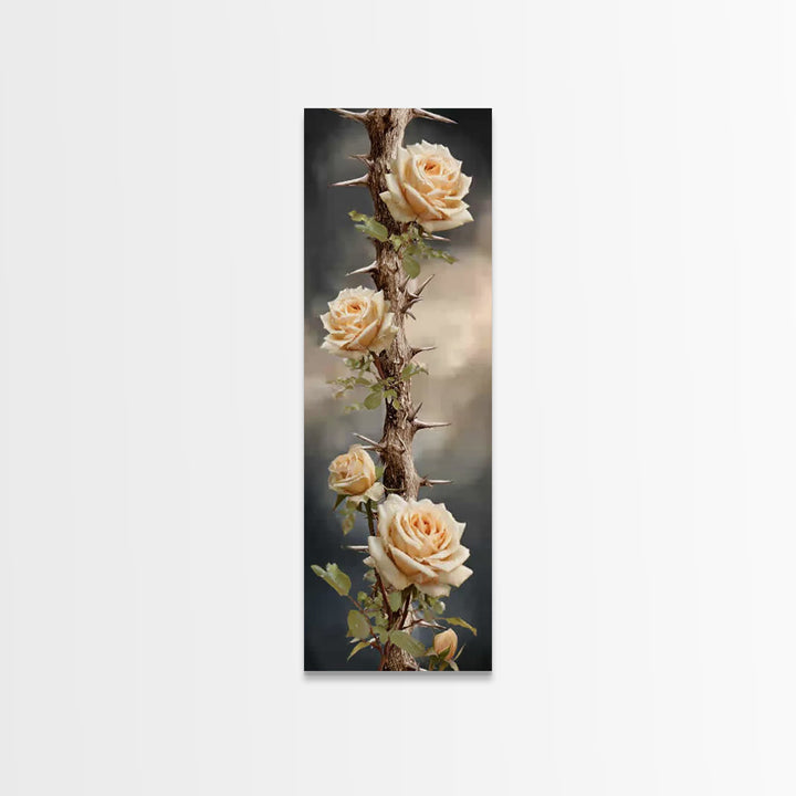 Roses Of Redemption - Framed Canvas Print - Christian Art Canvas - Christian Wall Art - Christian Christmas Art - Christian Gift - Tall Nar