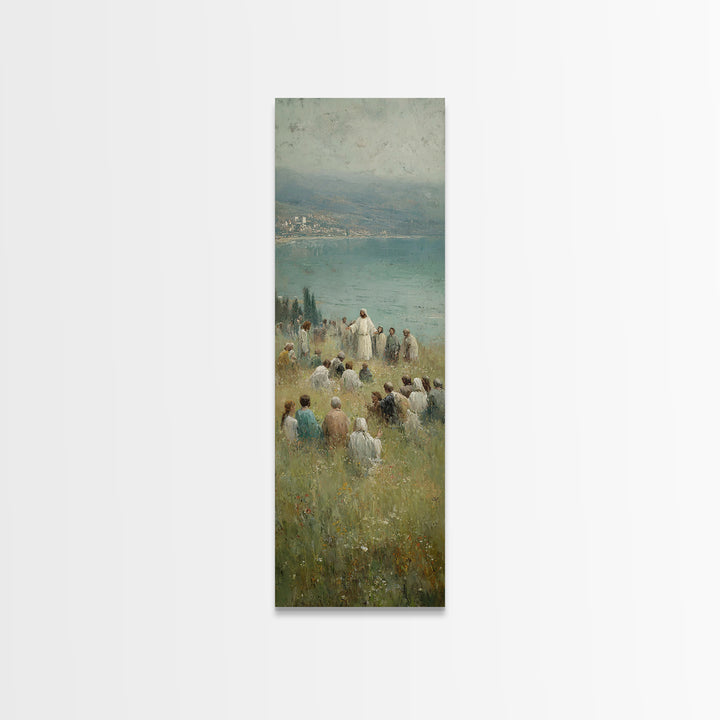 Hillside Of Mercy – Framed Canvas Print – Tall Narrow Wall Art – Christian Wall Art – Christian Art Canvas – Jesus Painting – Christmas Art
