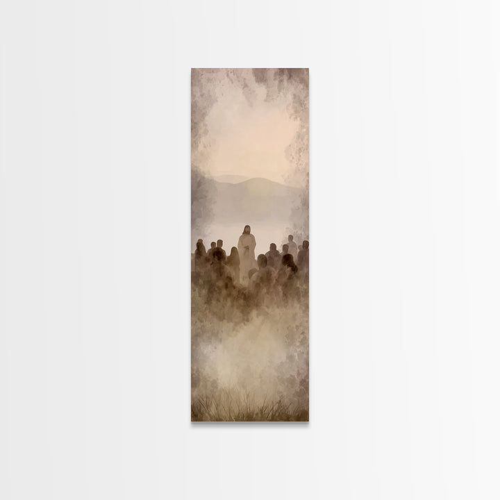 Shoreland Blessing | Framed Canvas Print | Skinny Art | Jesus Painting | Christian Wall Art | Christian Art Print | Christmas Art