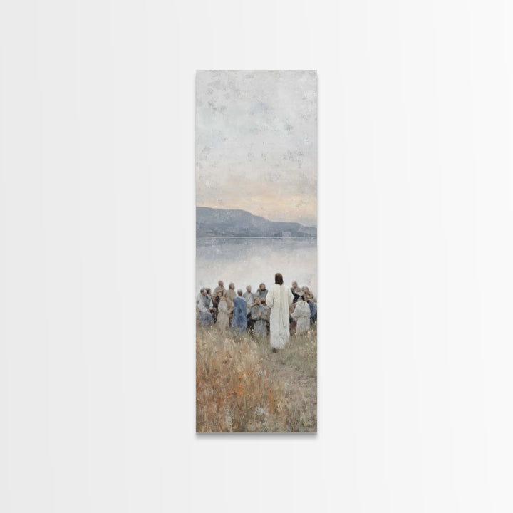Mountain Calm – Framed Canvas Print – Skinny Art – Christian Wall Art – Christmas Art – Jesus Painting – Christian Art Print