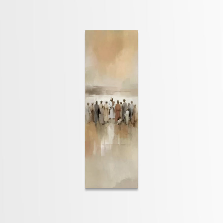 Sacred Gathering | Framed Canvas Print | Tall Narrow Wall Art | Christian Art Canvas | Christmas Art | Christian Painting | Jesus Painting