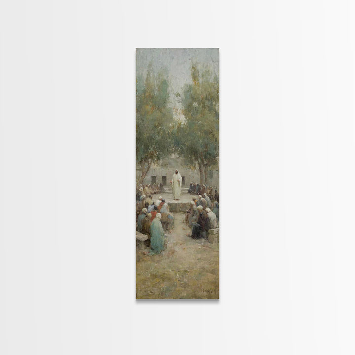 Dawn Of Faith – Framed Canvas Print – Narrow Art – Christian Art Print – Christmas Art – Jesus Painting – Christian Wall Art