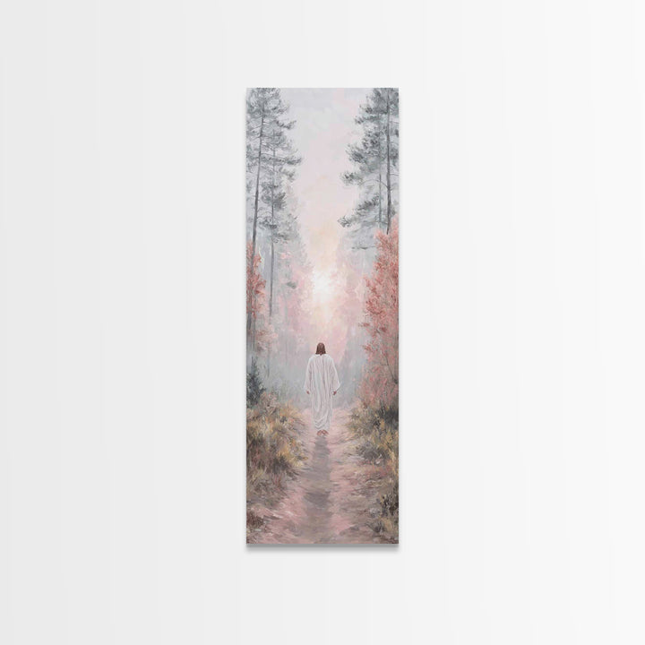 Light Of The Path - Framed Canvas Print - Christian Wall Art - Jesus Painting - Narrow Art - Christian Art Canvas