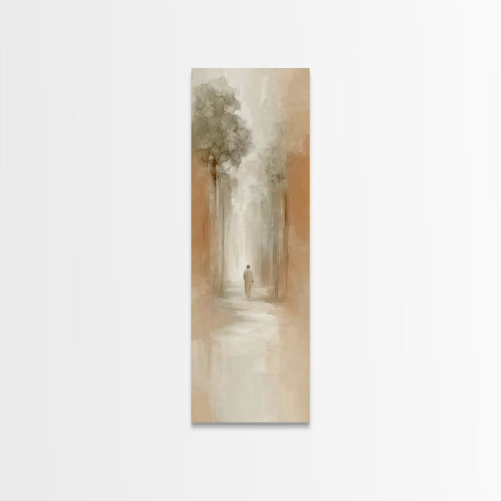 Desert Haze Journey - Framed Canvas Print - Christian Art Canvas - Jesus Painting - Tall Narrow Wall Art - Christian Wall Art