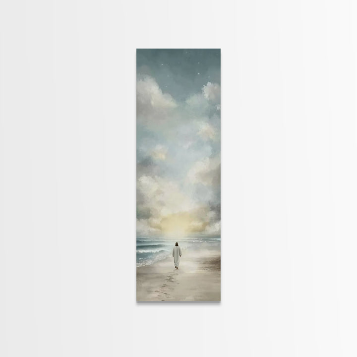 Quiet Redeemer Path – Framed Canvas Print – Christmas Art – Christian Art Canvas – Jesus Painting – Christian Wall Art – Tall Skinny Art Pr