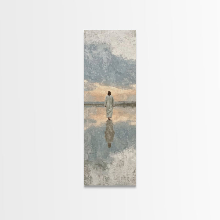 Heaven’s Calm Path – Framed Canvas Print – Tall Narrow Wall Art – Christian Wall Art – Jesus Painting – Christian Art Canvas – Christian Ar
