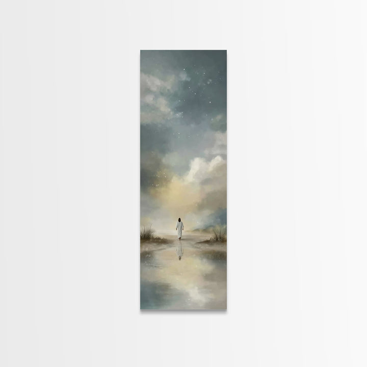 Starry Night Promise – Framed Canvas Print – Skinny Art – Christian Art Canvas – Jesus Painting – Christian Wall Art – Christian Christmas