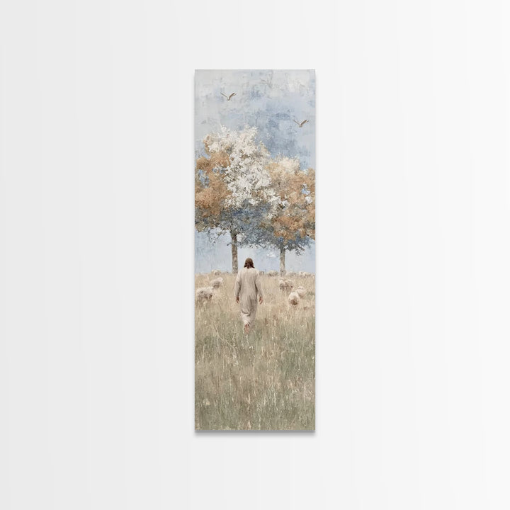 Fields Of Gentle Grace – Framed Canvas Print – Skinny Art – Christian Wall Art – Christian Art Canvas – Jesus Painting – Christian Art