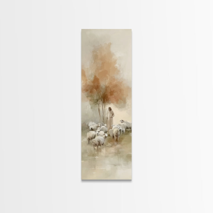 Shepherds Of Mercy – Framed Canvas Print – Christian Wall Art – Jesus Painting – Narrow Art – Christian Art Canvas – Christmas Art