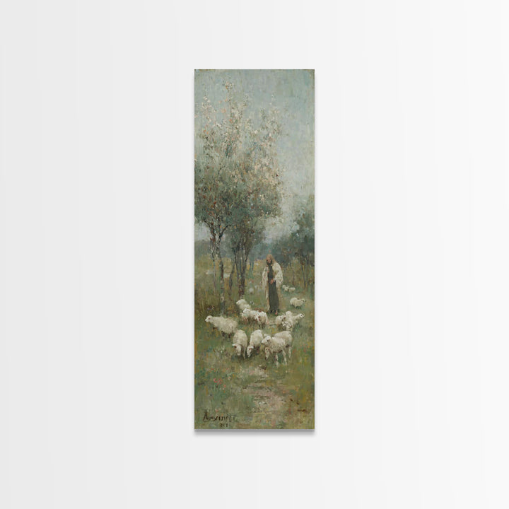Garden Of Grace – Framed Canvas Print – Christian Art Canvas – Narrow Art – Jesus Painting – Christian Wall Art – Christmas Art