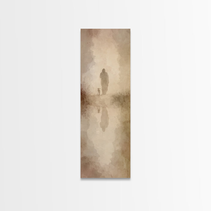 Guided By Peace – Framed Canvas Print – Tall Skinny Art Print – Christian Wall Art – Jesus Painting – Christian Art Canvas – Christmas Art
