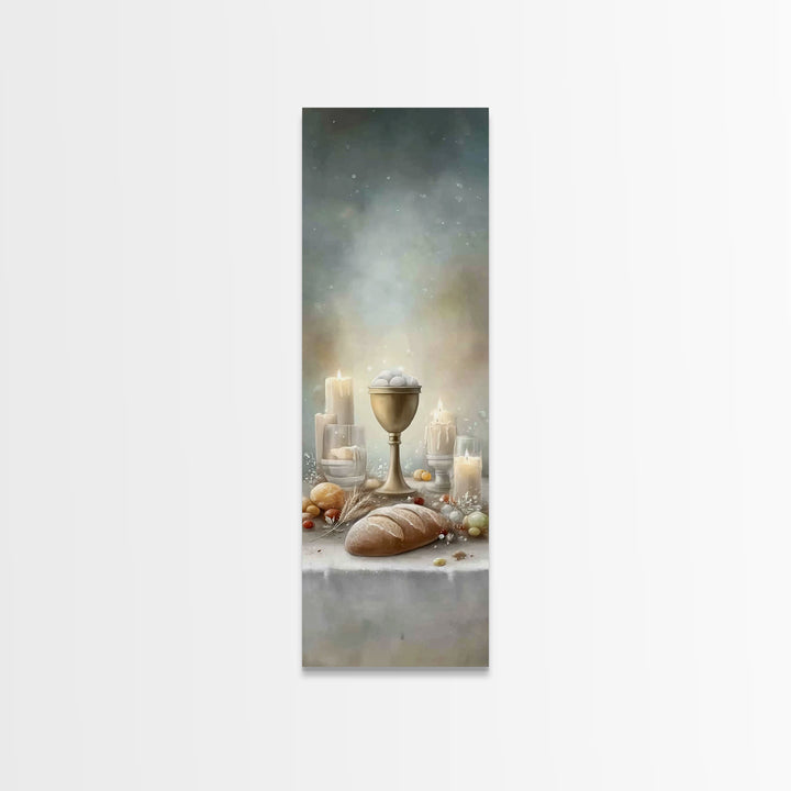 Holy Communion Light – Framed Canvas Print – Narrow Art – Christian Christmas Art – Christian Wall Art – Framed Christmas Art – Christian A