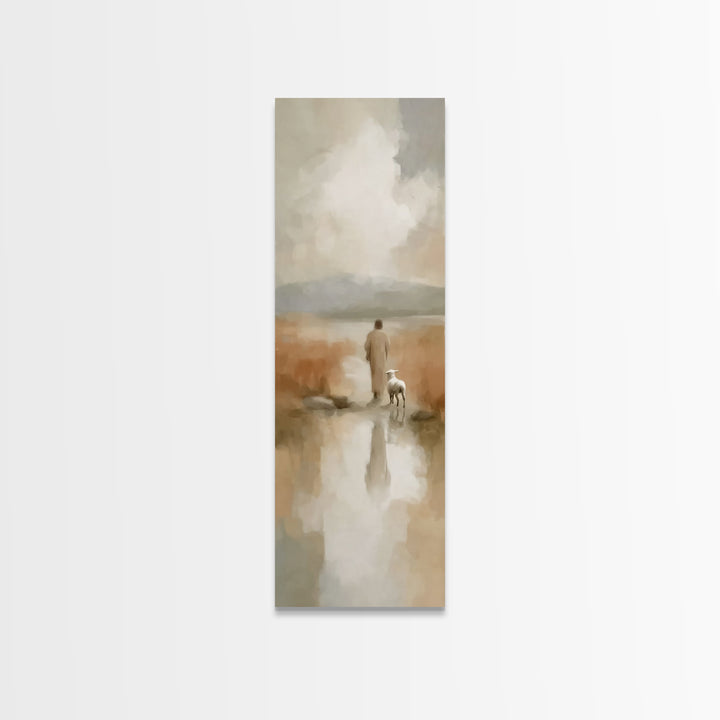 Quiet Dawn Grace – Framed Canvas Print – Christian Wall Art – Christian Art Print – Narrow Art – Modern Christian Art – Christmas Art